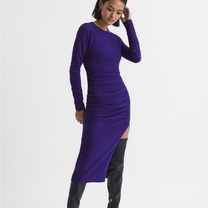 NWT: Reiss Knit Ruched Midi Dress